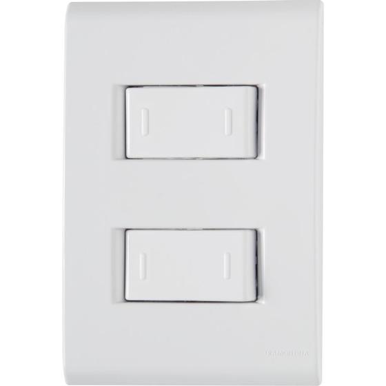 Imagem de Conjunto 4x2 com 2 Interruptores Paralelos Tramontina Liz 10 A 250 V Branco