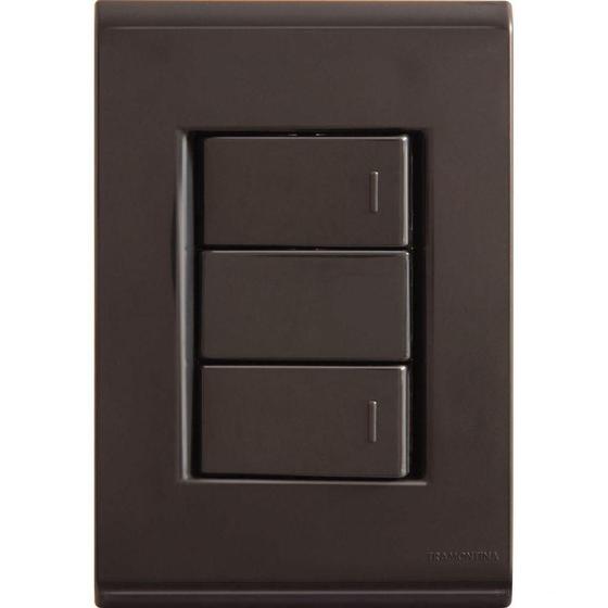 Imagem de Conjunto 4x2 Com 2 Interruptores Simples 10 A 250 V Tramontina Liz Grafite Tramontina