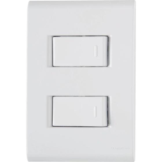 Imagem de Conjunto 4x2 Com 2 Interruptores Simples 10a 250v Tramontina Liz Branco