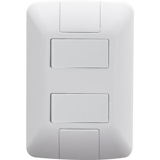 Imagem de Conjunto 4x2 com 2 Interruptores Simples Tramontina Aria 6 A 250 V Branco