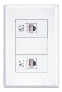 Imagem de Conjunto 4x2 Com 2 Módulo Rj45 Cat5e de Rede Informática Evidence - Fame