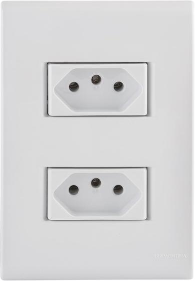 Imagem de Conjunto 4x2 Com 2 Tomadas 2p+T 10a 250v Tramontina Liz Branco