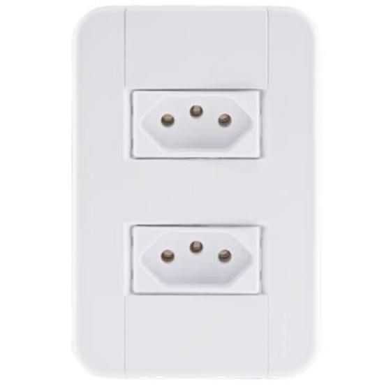 Imagem de Conjunto 4x2 Com 2 Tomadas 2P+T 20A 250 V PVC Branco TABLET