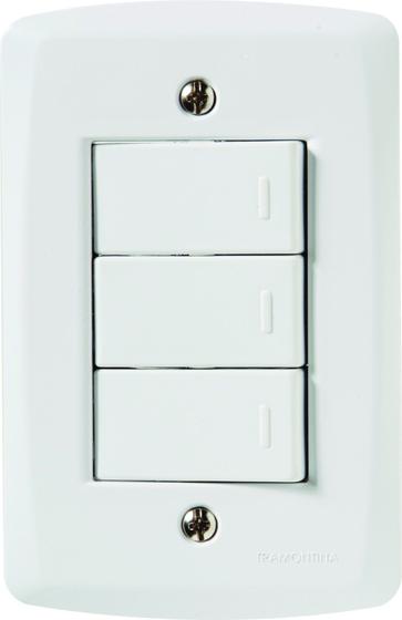Imagem de Conjunto 4x2 com 3 Interruptores Paralelos 10 A 250 V Tramontina Lux2 Branco