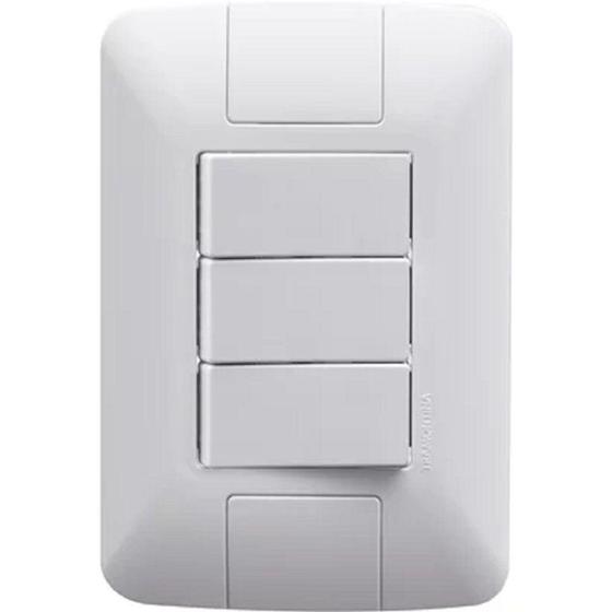 Imagem de Conjunto 4x2 Com 3 Interruptores Simples 6a/250v Tramontina Aria