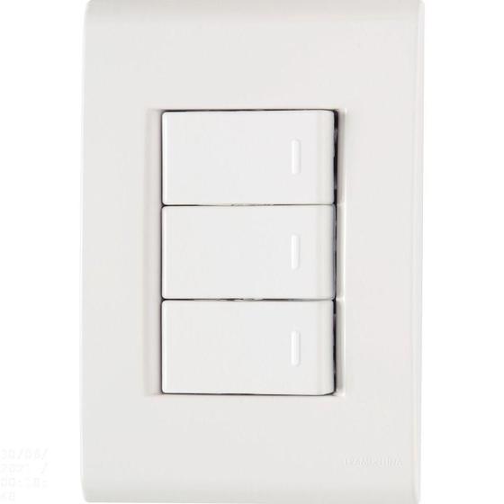 Imagem de Conjunto 4x2 Com 3 Interruptores Simples Tramontina Liz 10 A 250 V Branco Tramontina