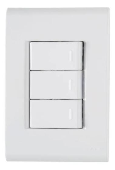 Imagem de Conjunto 4x2 Com 3 Interruptores Simples Tramontina Liz 10 A 250v Branco