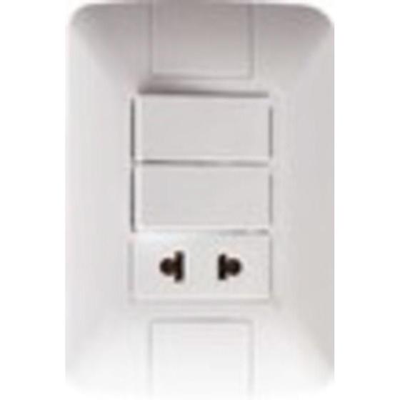 Imagem de Conjunto 4x2 Con 2 Interruptores Sencillos 10 A 250 V Y 1 Tomacorriente 2p 15 A - 16 A 250 V