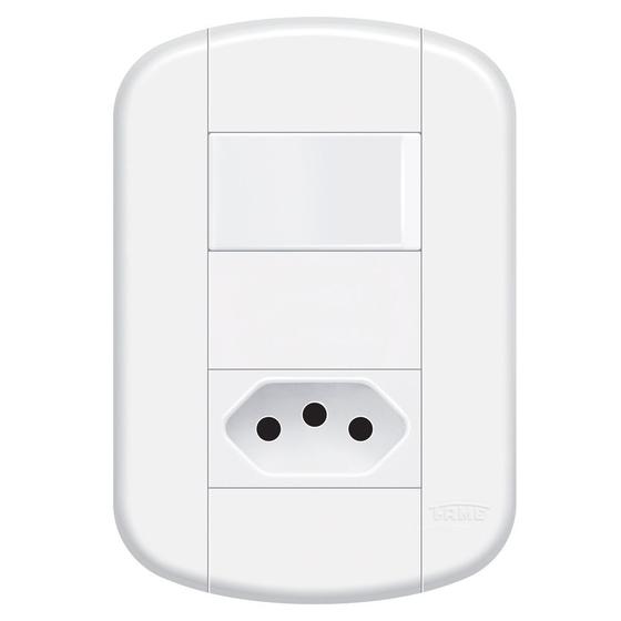 Imagem de Conjunto 4x2 Interruptor Simples Tomada 20A 250V~ Linha Blanc Fame 3925