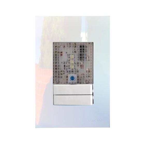 Imagem de Conjunto 4x2 Módulo Luz Emergencia Interruptor Duplo Branco Sleek Margirius