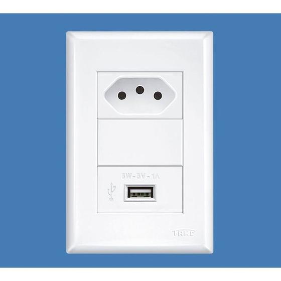 Imagem de Conjunto 4x2 Tomada 20A Com Usb 15W - 5V - 3A Modular Evidence - Fame