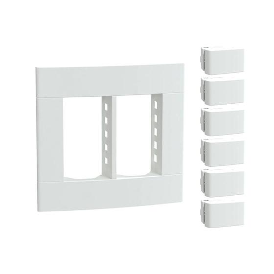 Imagem de Conjunto 4x4 6 Interruptor Lunare Up Branco Fosco S400207