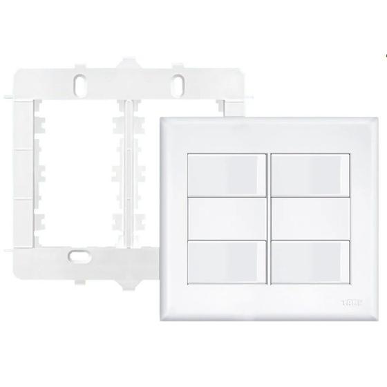 Imagem de Conjunto 4x4 C/ 3 Interruptor Simples + 1 Interruptor Paralelo Evidence - Fame