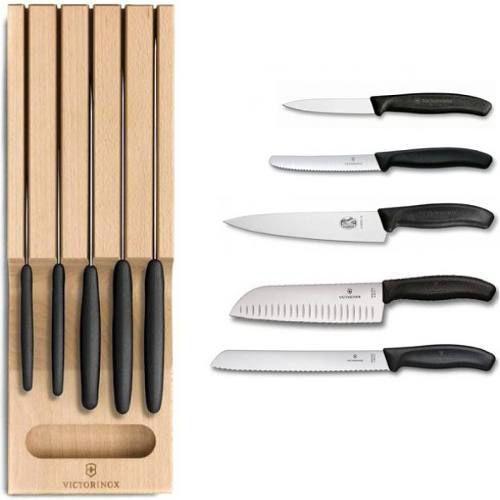 Conjunto 5 facas com cepo para gaveta Swiss Classic Victorinox 6.7143.5 Menor preço em Conjunto 5 facas com cepo para gaveta Swiss Classic Victorinox 6.7143.5