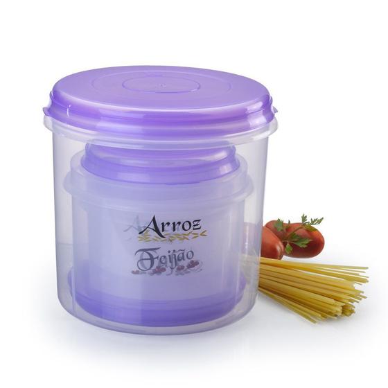 Conjunto 5 Potes P/Mantimentos Cozinha Plástico Menor preço em Conjunto 5 Potes P/Mantimentos Cozinha Plástico
