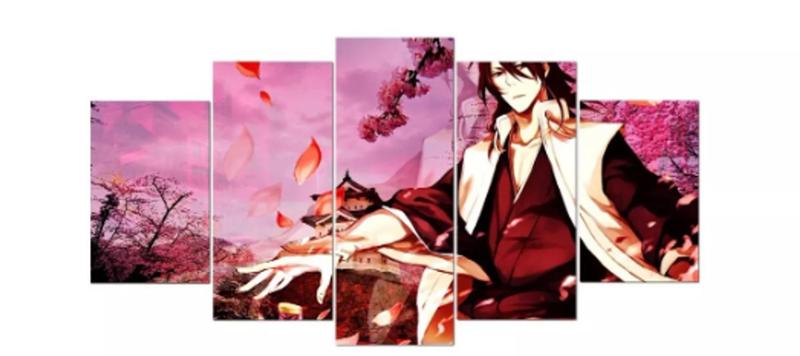 Imagem de Conjunto 5 Quadros Anime Bleach Rukia"