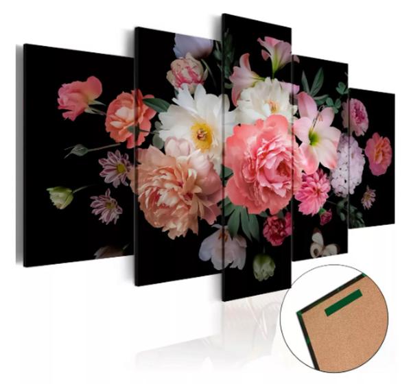 Imagem de Conjunto 5 Quadros Buquê De Flores Arranjo Floral"