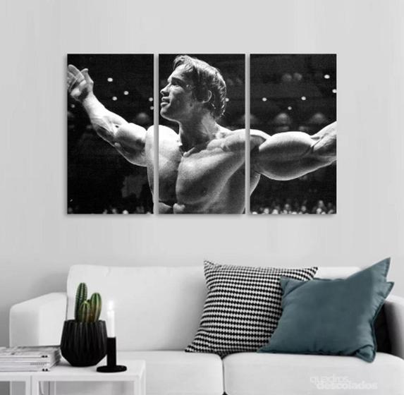 Imagem de Conjunto 5 Quadros Decorativos Arnold Schwarzenegger Academia"