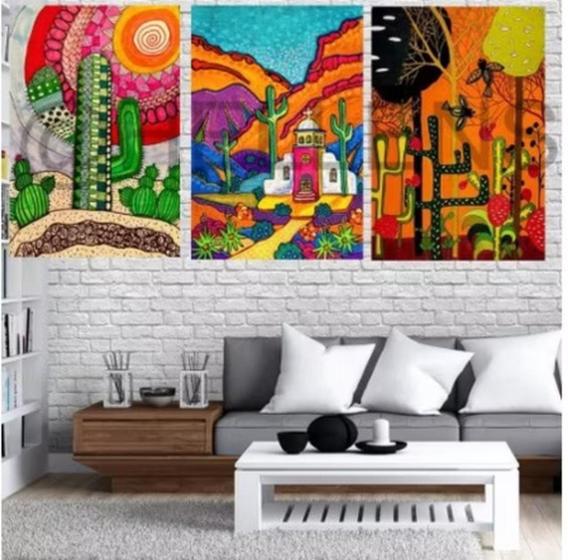 Imagem de Conjunto 5 Quadros Decorativos cacto"