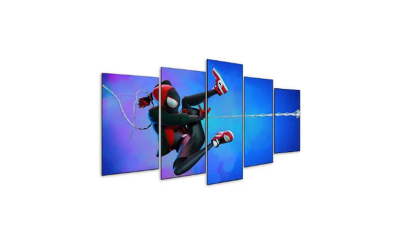 Imagem de Conjunto 5 Quadros Decorativos homem aranha reverso"