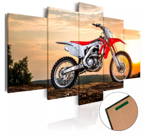 Imagem de Conjunto 5 Quadros Decorativos Moto Motocross Trilha "