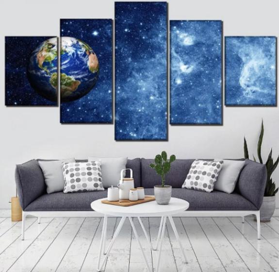 Imagem de Conjunto 5 Quadros Espaço Gálaxia"