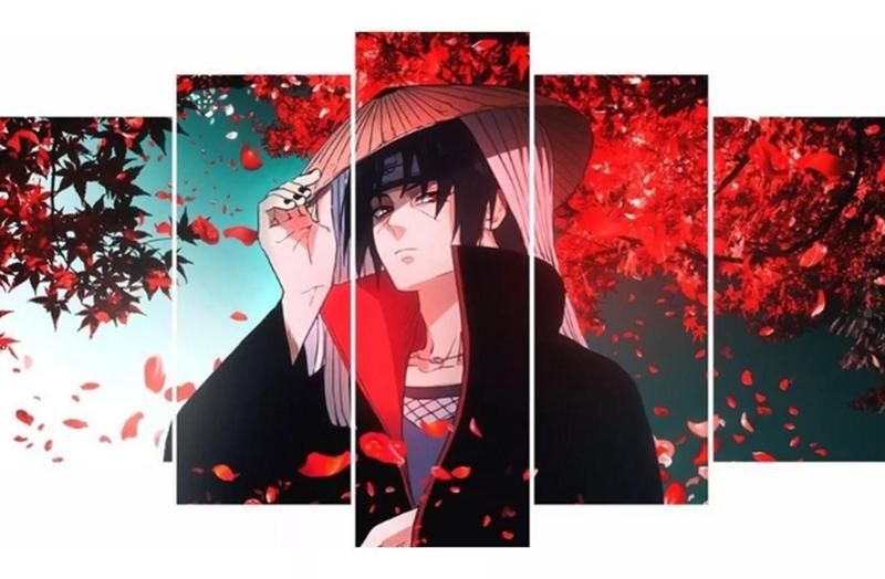 Imagem de Conjunto 5 Quadros Mosaico Hokage Das Sombras Itachi Uchiha"