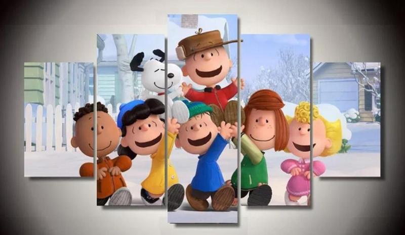 Imagem de Conjunto 5 Quadros O Peanuts Filme Infantil"