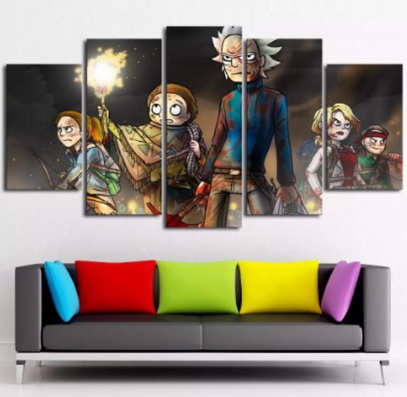Imagem de Conjunto 5 Quadros Rick And Morth "