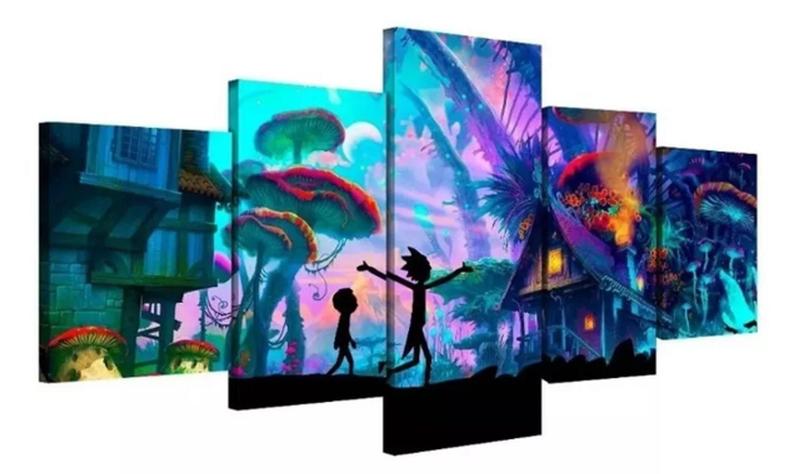 Imagem de Conjunto 5 Quadros Rick And Morty "