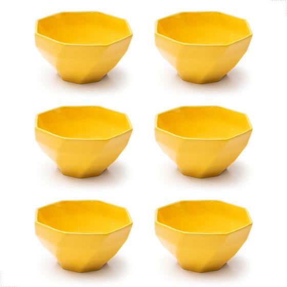 Imagem de Conjunto 6 Bowls 350ml Tigela Cumbuca Cerâmica para Saladas Cereais Sopas Sobremesas