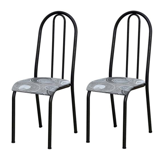 Imagem de Conjunto 6 Cadeiras América 056 Cromo Preto - Artefamol