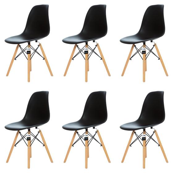 Conjunto 6 Cadeiras Charles Eames Eiffel Preta - Kza Bela Menor preço em Conjunto 6 Cadeiras Charles Eames Eiffel Preta - Kza Bela