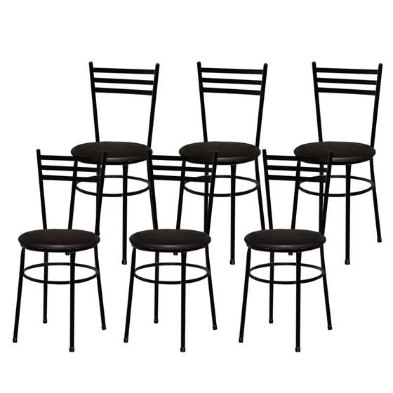 Imagem de Conjunto 6 Cadeiras Epoxi Preta Para Cozinha