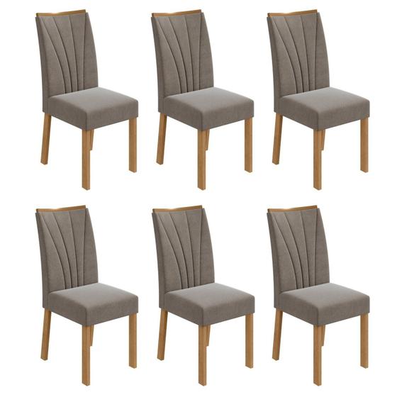 Imagem de Conjunto 6 Cadeiras Estofadas Apogeu Móveis Lopas