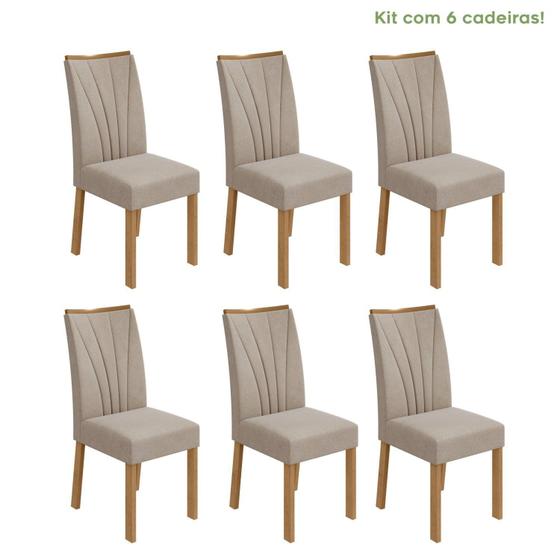 Imagem de Conjunto 6 Cadeiras Estofadas Apogeu Móveis Lopas