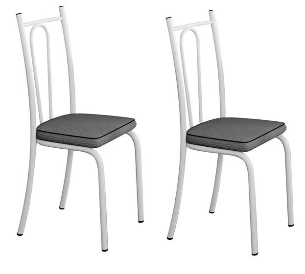 Imagem de Conjunto 6 Cadeiras Europa 123 Branco Liso - Artefamol