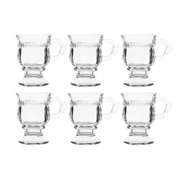 Imagem de Conjunto 6 Canecas Café Chá Líbano Vidro Class Home 145Ml