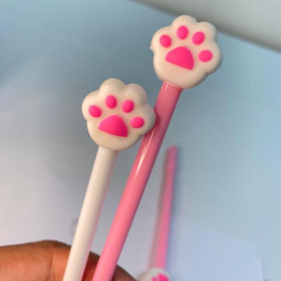 Imagem de Conjunto 6 canetas fofa patinha de gato ponta fina material escolar criativo