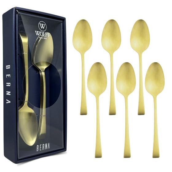Imagem de Conjunto 6 Colheres Aço Inox Champanhe Fosco Wolff Berna