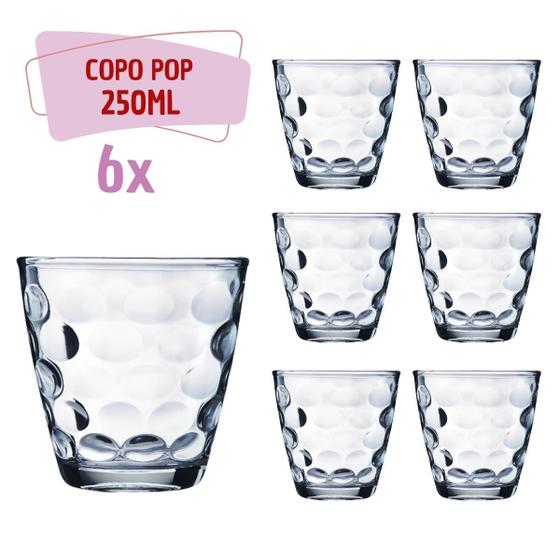 Imagem de Conjunto 6 Copo de Vidro Transparente Bangkok 250ML Redondo