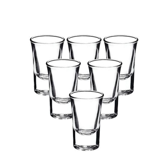 Imagem de Conjunto 6 Copos 40ML Shot De vidro Para Drinks Bebidas Destilados Whisky Cachaça Tequila