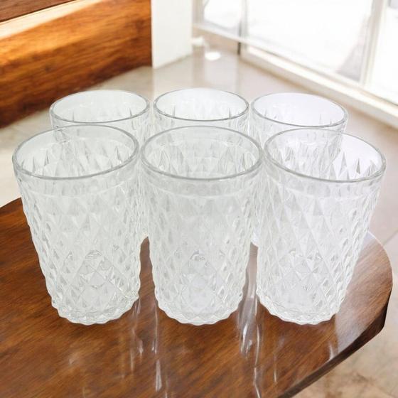 Imagem de Conjunto 6 Copos de Vidro Bico de Jaca 370ml 