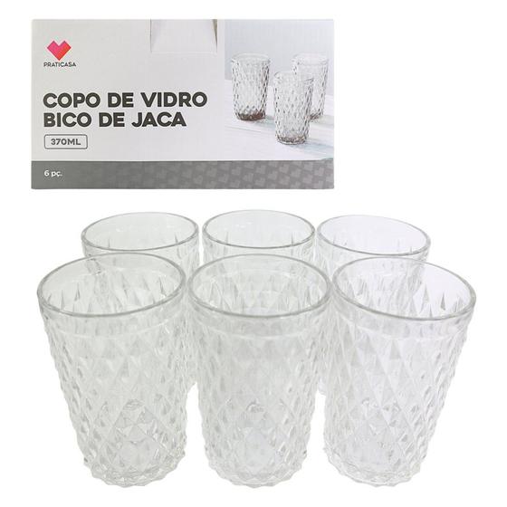 Imagem de Conjunto 6 Copos de Vidro Bico de Jaca 370ml