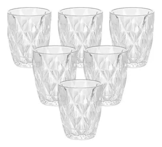 Imagem de Conjunto 6 Copos De Vidro Diamante Clear 275ml - Class Home