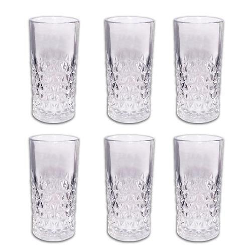 Imagem de Conjunto 6 Copos De Vidro Transparente 350Ml Com Detalhes