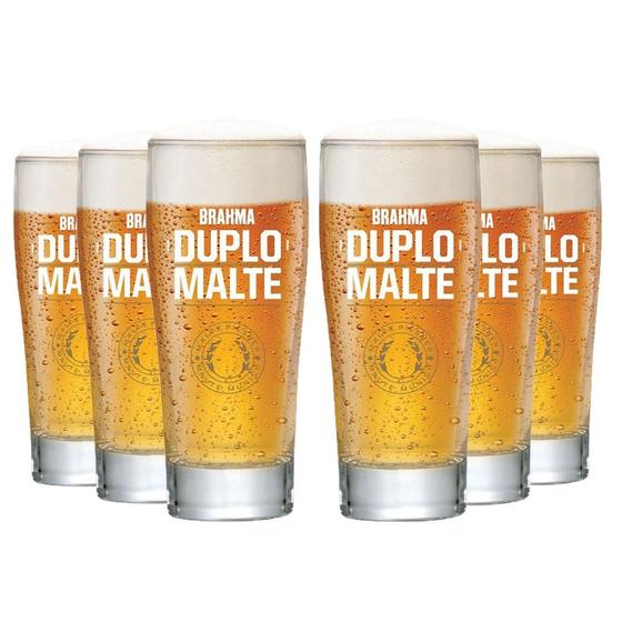 Imagem de Conjunto 6 Copos para Cerveja Brahma Duplo Malte Ambev Original 300 ml