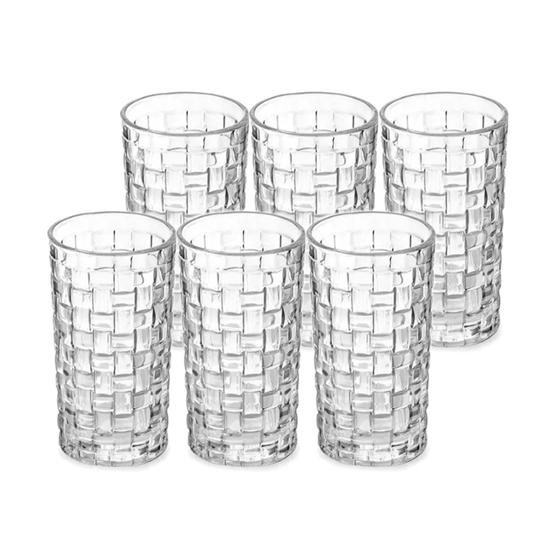 Conjunto 6 Copos Vidro Wicker Transparente Longo 285Ml Linha - 123util Imagem de Conjunto 6 Copos Vidro Wicker Transparente Longo 285Ml Linha