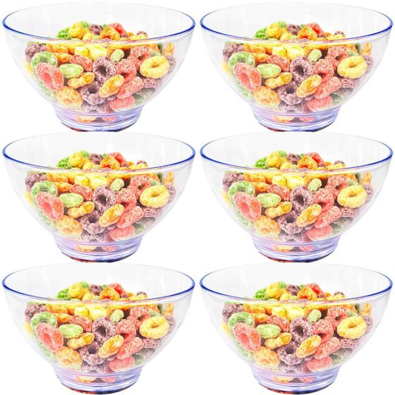 Imagem de Conjunto 6 Pote Acrílico Bowl Molho Petisqueira Frutas 700Ml