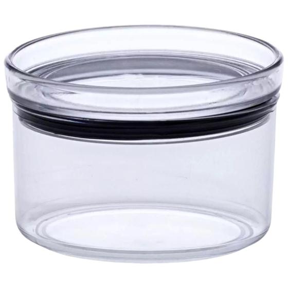 Imagem de Conjunto 6 Potes Hermético Mantimento Empilhável Kit Cozinha 480ml Transparente Redondo Acrílico Porta Alimento Tampa